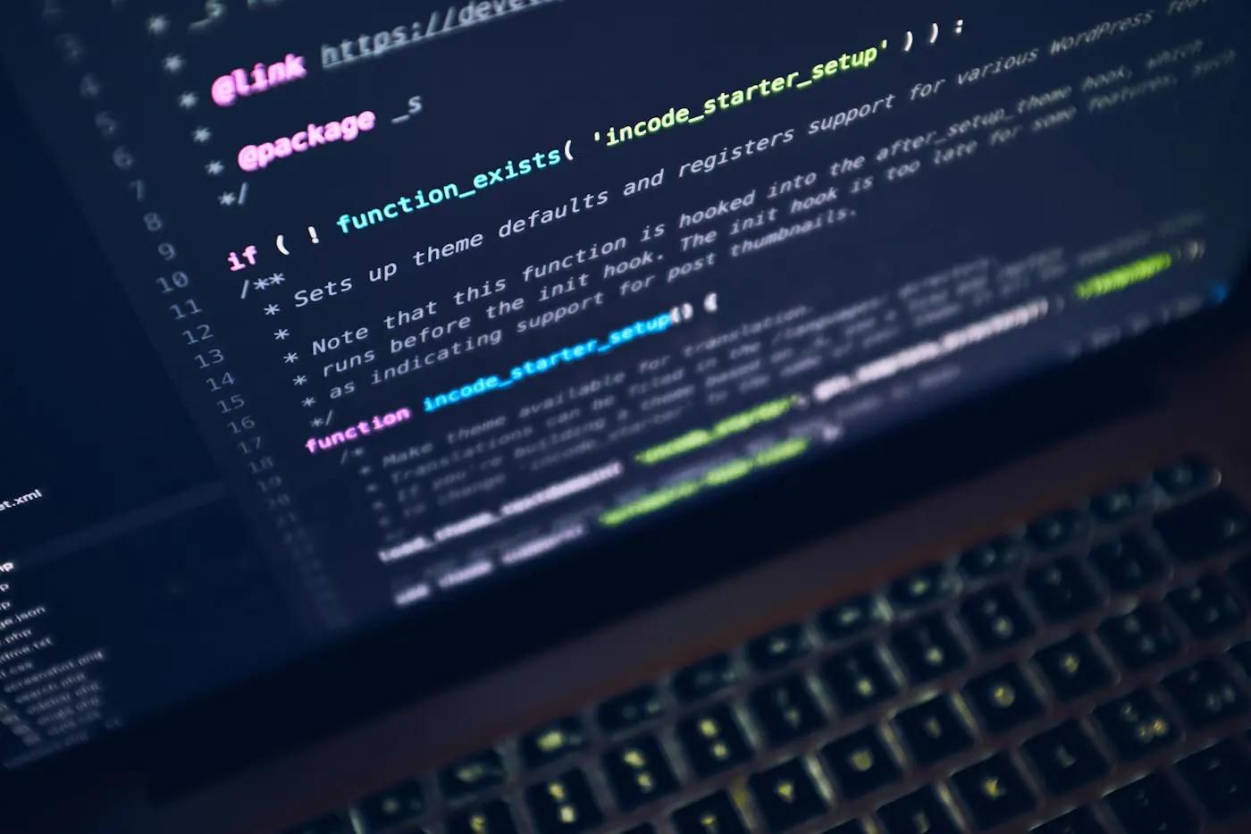 Custom Development - Code on a laptop screen